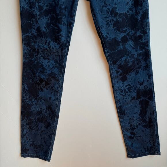 Cambio Tie-Dye Wash Slim Pants Size 10 Blue Stretch Cotton Designer Jeans - Picture 6 of 12